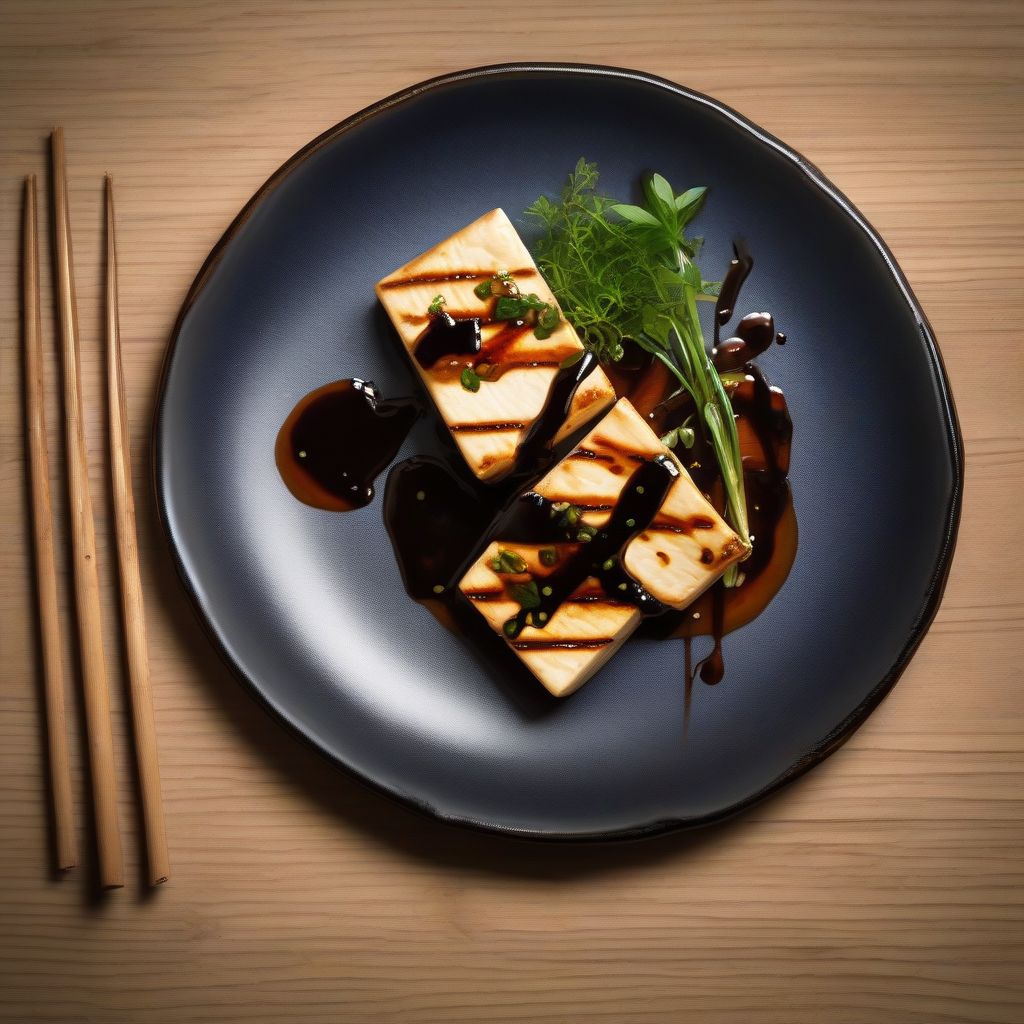 Tofu Steak with Sansho Balsamic Sauce