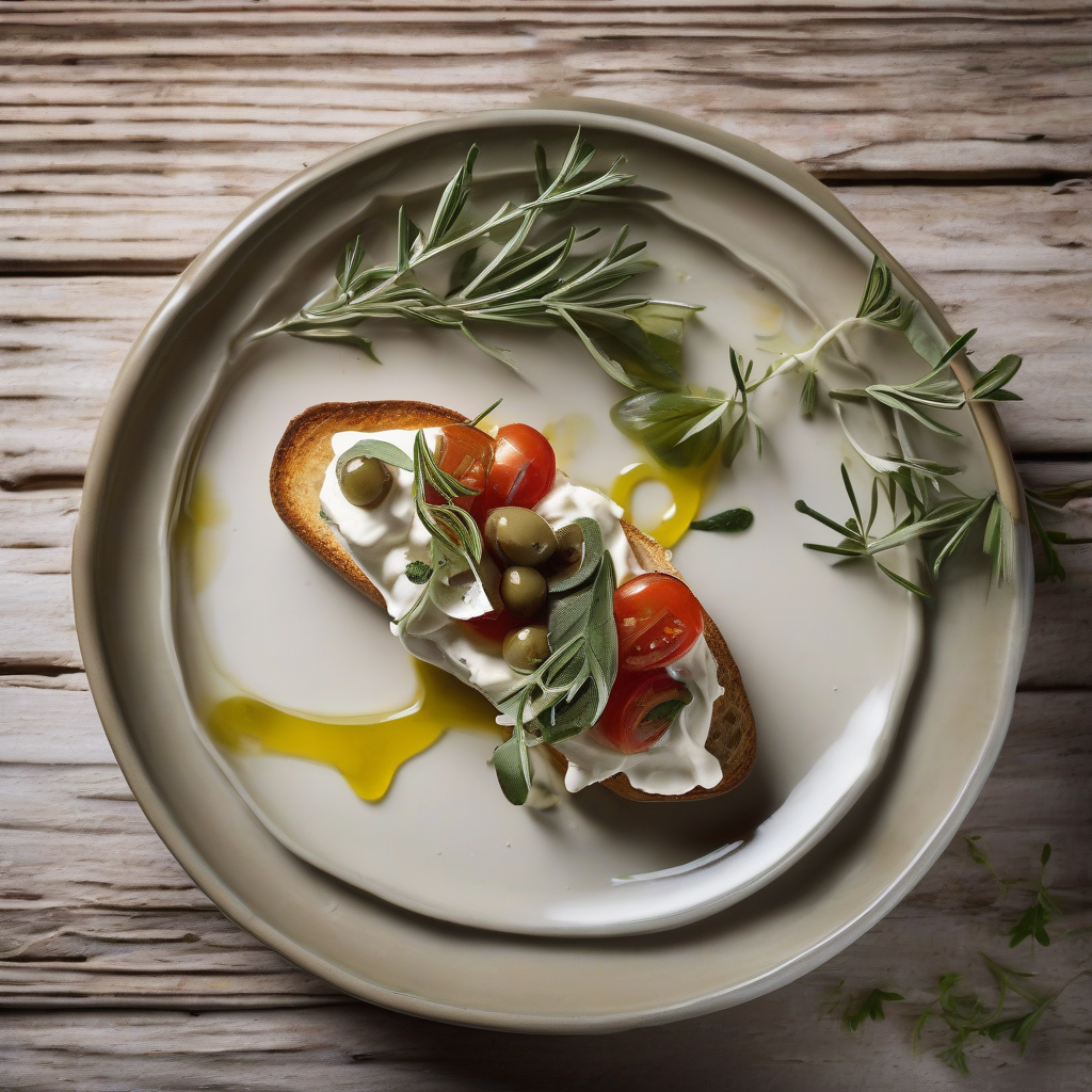 Shio-Kombu Cream Cheese Bruschetta